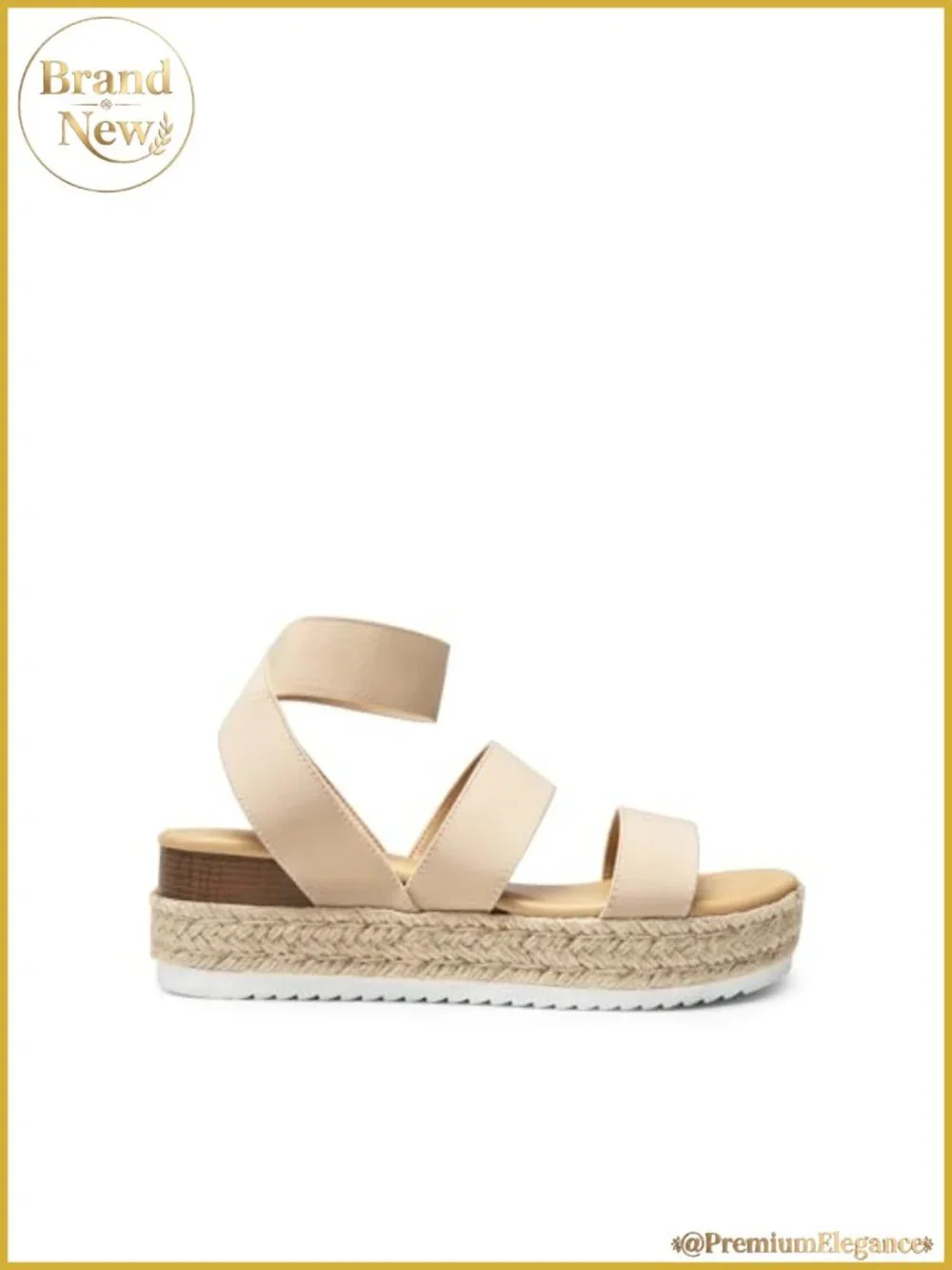 Strappy Espadrille Platform Wedge Sandals Vegan Leather Insole